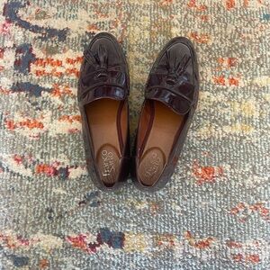 Franco Sarto Glossy Tassel Loafers - Deep Wine